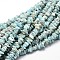Natural Larimar Chip Beads Strands, 5~14x4~10mm, Hole: 1mm, about 32 inch