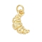 Brass Pendants, Long-Lasting Plated, Croissant Charms, Rack Plating, Lead Free & Cadmium Free, with Jump Ring, Real 18K Gold Plated, 14x10x4.5mm, Hole: 3.5mm