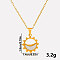 Stylish 304 Stainless Steel Pave Natural White Shell Crescent Moon Sun Pendant Necklaces, Golden, Pendant: 1.8x1.4cm