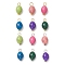 Crackle Opaque Acrylic Pendants, with Iron and Alloy Findings, Imitation Turquoise, Oval, Mixed Color, 19.5x10.5mm, Hole: 3mm