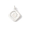 925 Sterling Silver Sun Rhombus Charms, with Jump Rings, Silver, 12x9x1.5mm, Hole: 1.4mm
