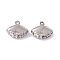 Non-Tarnish 304 Stainless Steel Charms, Shell Charms, Stainless Steel Color, 12x13x5mm, Hole: 1mm