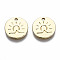 Alloy Charms, Cadmium Free & Nickel Free & Lead Free, Flat Round with Sun, Real 16K Gold Plated, 12x1.5mm, Hole: 1.2mm