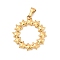 304 Stainless Steel Pendants, Real 18K Gold Plated, Round, 26.5x25x3mm, Hole: 5.5x2.5mm