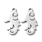 Non-Tarnish 304 Stainless Steel Pendants, Manual Polishing, Leaf Charm, Stainless Steel Color, 17.5x10x1mm, Hole: 1.6mm