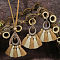 Alloy & Wood Tassel Pendant Necklace & Dangle Earring, Antique Bronze, Teardrop, 780mm & 74x48mm