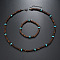 Bohemian Style Coconut Shell with Synthetic Turquoise Rondelle Beaded Necklaces & Bracelets Sets, Coconut Brown, 400~500mm