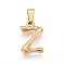 304 Stainless Steel Pendants, Bamboo Style, Letter, Ion Plating(IP), Real 18K Gold Plated, Golden, 18x11.5x3mm, Hole: 3mm