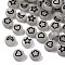 Luminous Acrylic Beads, Flat Round, Moon & Heart, Flower & Star, Black, 7x4mm, Hole: 1.5mm, about 3700pcs/500g