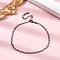 Rack Plating Brass Curb Chain Bracelets for Women, Cadmium Free & Lead Free, 901 Stainless Steel Clasp, Gunmetal, 8-5/8x1/8 inch(22x0.3cm)