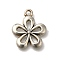 Alloy Pendants, Antique Silver Charms, Flower, 17.5x15.5x2mm, Hole: 1.7mm