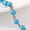 Handmade Synthetic Turquoise Beads Chains for Necklaces Bracelets Making, with Gunmetal Tone Brass Eye Pin, Unwelded, 39.4 inch, about 84pcs/strand