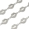 304 Stainless Steel Lip Link Chains, Soldered, with Spool, Stainless Steel Color, 9.5x19x1mm