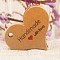 Paper Gift Tags, Hang Tags, For Arts and Crafts, For Valentine's Day, Thanksgiving, Heart with Word Thank You, BurlyWood, 32x39x0.4mm, Hole: 4mm