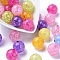 Transparent Crackle Acrylic Beads, Round, Mixed Color, 20mm, Hole: 2mm, about 100pcs/500g