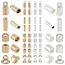 50Pcs 5 Style Brass Cord Ends, End Caps, Long-Lasting Plated, Mix Shaped, Platinum & Golden, 5~9x2.5~5mm, Hole: 1.5~2mm, 10pcs/style