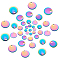 SUNNYCLUE 1 Box 40pcs 4 Size Flat Round Stainless Steel Charms Pendants Multi Color Blank Disc Charm for Earring Bracelet Jewellery Making, Smooth Surface