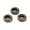 Tibetan Style Rack Plating Brass Linking Rings, Long-Lasting Plated, Flat Round with Rhombus Pattern Connector, Brushed Antique Bronze, 8x3mm, Inner Diameter: 4mm