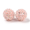 Handmade Polymer Clay Rhinestone Beads, with Acrylic Daisy Flower, Pen Focal Beads, Misty Rose, 20~21mm, Hole: 2mm
