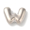 Brass Pendants, Long-Lasting Plated, Platinum, Letter W, 9.5x12.5x3.5mm, Hole: 1.2mm