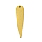 304 Stainless Steel Pendants, Teardrop Charm, Laser Cut, Golden, 20x4.5x1mm, Hole: 1.2mm