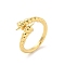 Brass Open Cuff Ring Settings, for Half-drilled Beads, Golden, 2~9mm, Inner Diameter: 15mm