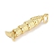 Brass Micro Pave Cubic Zirconia Pendants, Fish Charms, Long-Lasting Plated, Lead Free & Cadmium Free, Rack Plating, with Jump Ring, Real 18K Gold Plated, 26x10x5.5mm, Hole: 3mm