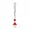 Opaque Resin Pendant Decorations, with Natural Dyed Jade, Mushroom, Red, 100mm