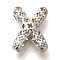 Brass Pendants, Hollow Letter Charms, Rack Plating, Long-Lasting Plated, Cadmium Free & Lead Free, Letter X, 23x18x9.5mm, Hole: 5x2.7mm