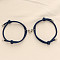 Alloy Heart-shaped Magnetic Braided Rope Bracelets for Couple Girlfriends, Prussian Blue, 5-1/2~10-1/4 inch(14~26cm)