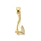 Rack Plating Brass Micro Pave Cubic Zirconia Pendants, Long-Lasting Plated, Lead Free & Cadmium Free, Tool Charms, Real 18K Gold Plated, Ax, 18.5x8x2.5mm, Hole: 4x3.5mm