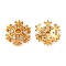 Brass Micro Pave Clear Cubic Zirconia Bead Caps, Cadmium Free & Nickel Free & Lead Free, Flower, Real 18K Gold Plated, 10x10x3mm, Hole: 1.5mm