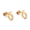 Ion Plating(IP) 304 Stainless Steel Stud Earrings, with Ear Nuts, Manual Polishing, Greek Alphabet, Letter.D, 9x7x1mm, Pin: 0.7mm