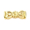 Brass Beads, Bowknot, Rack Plating, Long-Lasting Plated, Lead Free & Cadmium Free, Real 18K Gold Plated, 9x23x4.5mm, Hole: 1.8mm