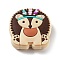 Hedgehog Food Grade Silicone Focal Beads, DIY Necklaces Making, Blanched Almond, 27.5x27x9.5mm, Hole: 2mm