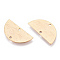 Brass Semi Circle Links Connectors, Long-Lasting Plated, Nickel Free, Brushed, Half Round, Real 18K Gold Plated, 10.7x21x0.7mm, Hole: 1.4mm