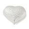 Rack Plating Brass Micro Pave Cubic Zirconia Beads, Long-Lasting Plated, Lead Free & Cadmium Free, Heart Charms, Platinum, 22x25x10mm, Hole: 3mm
