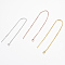 Brass Stud Earring Findings, with Loop, Ear Threads, Rack Plating & Long-Lasting Plated, Cadmium Free & Nickel Free & Lead Free, Mixed Color, 100x0.6mm, Hole: 2mm, Pin: 0.7mm