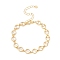 Clear Cubic Zirconia Open Ring Link Chains Bracelet, Brass Jewelry for Women, Cadmium Free & Lead Free, Real 18K Gold Plated, 6-5/8 inch(16.7cm)
