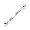 Tarnish Resistant 304 Stainless Steel Chain Extender, with Curb Chains and Lobster Claw Clasps, Stainless Steel Color, 50x6.5mm, Ring: 4x3x0.6mm, Clasp: 10.5x6.5x3.5mm