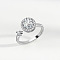 Brass Micro Pave Cubic Zirconia Rotating Cuff Rings for Women, for Calming Worry Meditation, Platinum, Round, Inner Diameter: 15~20mm