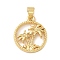 Brass Pendants, Coconut Tree, Golden, 20x17x3mm, Hole: 3.5x4mm