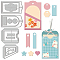 GLOBLELAND 4Pcs 3D Label Cutting Dies Metal Decorative Bookmark Gift Tags Die Cuts Embossing Stencils Template for Paper Card Making Decoration DIY Scrapbooking Album Craft Decor