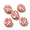 Handmade Lampwork Enamel Beads Strands, Hand Drawn Beads, Donut, Red, 15.5x7~8.5mm, Hole: 1.5mm, about 25pcs/strand, 14.5inch