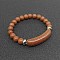 Synthetic Goldstone Bead Stretch Bracelets for Women Men, Perimeter:7-7/8 inch(20cm)