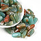 Transparent Acrylic Beads, Rectangle, Two Tone, Medium Turquoise, 23~23.5x11x9.2mm, Hole: 1.6mm, about 11pcs/20g