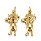 Brass Pendants, Long-Lasting Plated, Bear, Real 18K Gold Plated, 19x10x5mm, Jump Ring: 5x0.7mm, Inner Diameter: 3.5mm