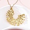 Exaggerated Semicircle 304 Stainless Steel Pendant Necklaces, Ion Plating(IP), Real 18K Gold Plated, 18.03 inch(45.8cm)