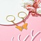 Alloy Enamel Keychain, with Iron Findings, Butterfly, Goldenrod, 86mm