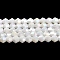 Opaque Solid Color Electroplate Glass Beads Strands, AB Color Plated, Faceted, Bicone, White, 4x4mm, Hole: 0.8mm, about 80~85pcs/strand, 30~32cm